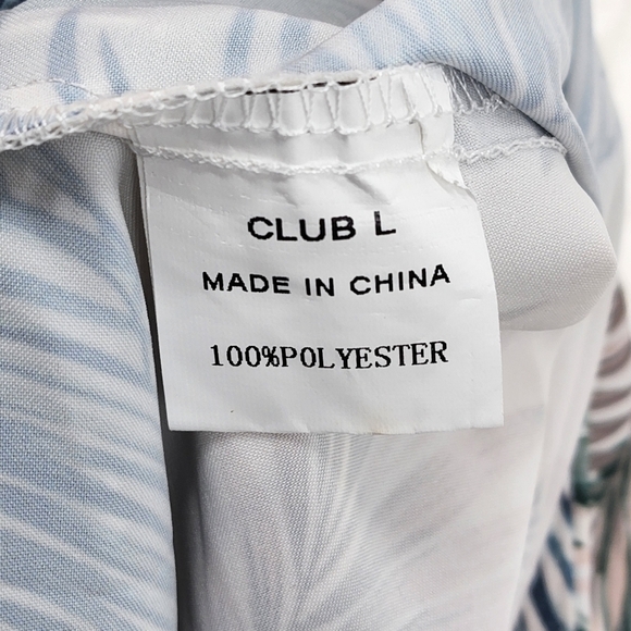 Club L Women's Summer Haze Tropical Print Plunge Wide Leg Jumpsuit - 2 - Picture 8 of 9